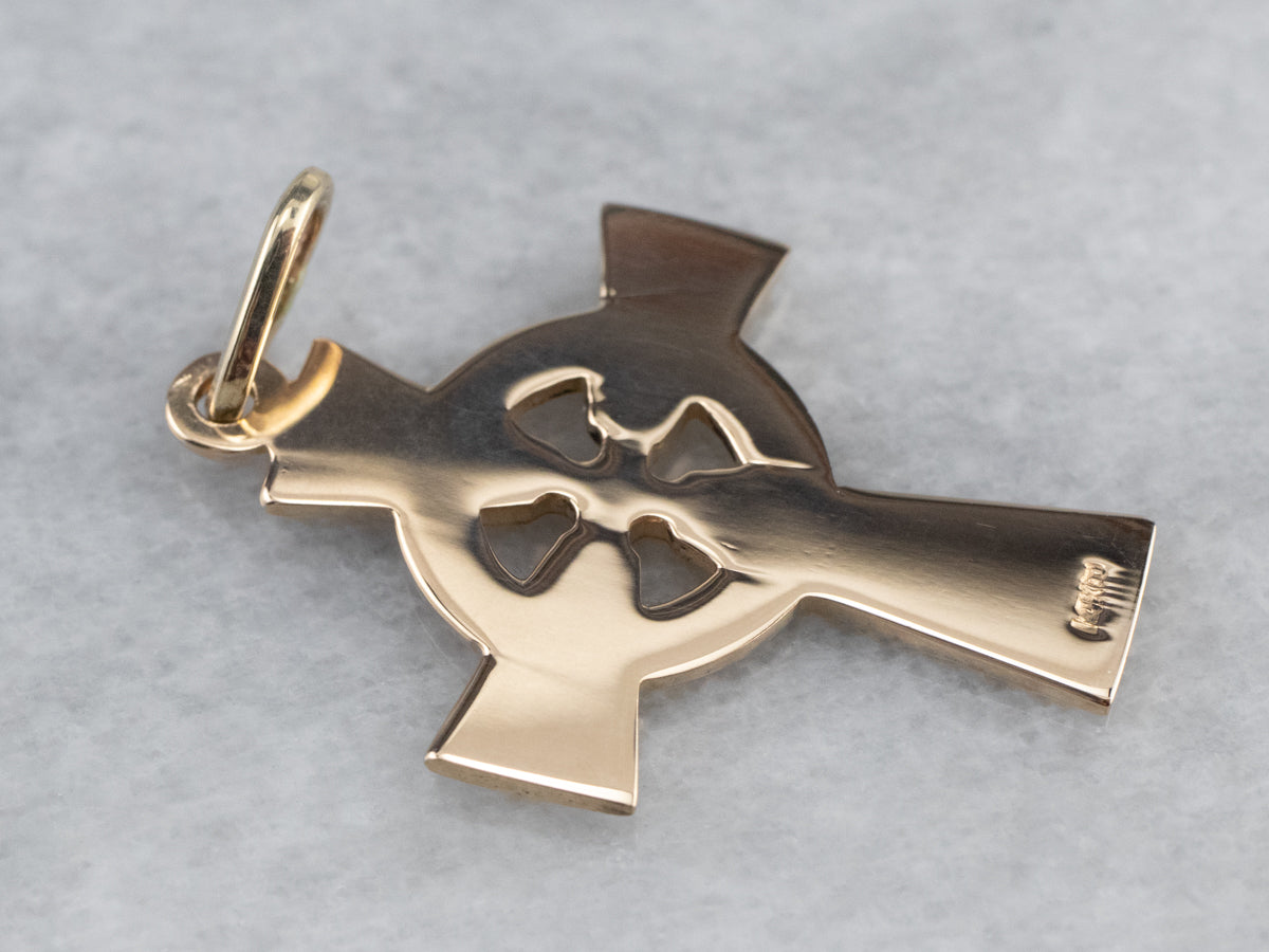 Vintage Gold Celtic Cross Pendant