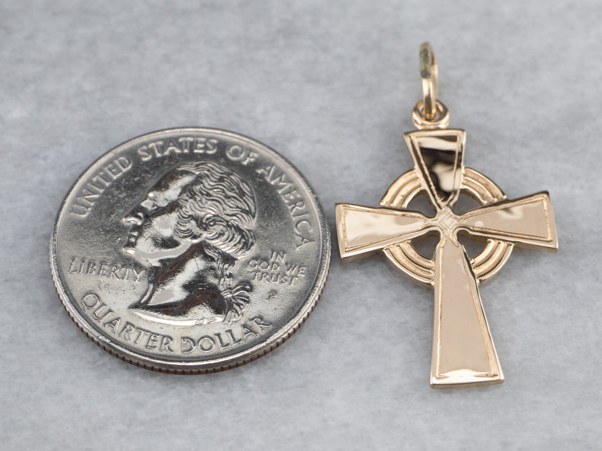 Vintage Gold Celtic Cross Pendant