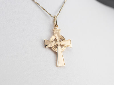 Vintage Gold Celtic Cross Pendant