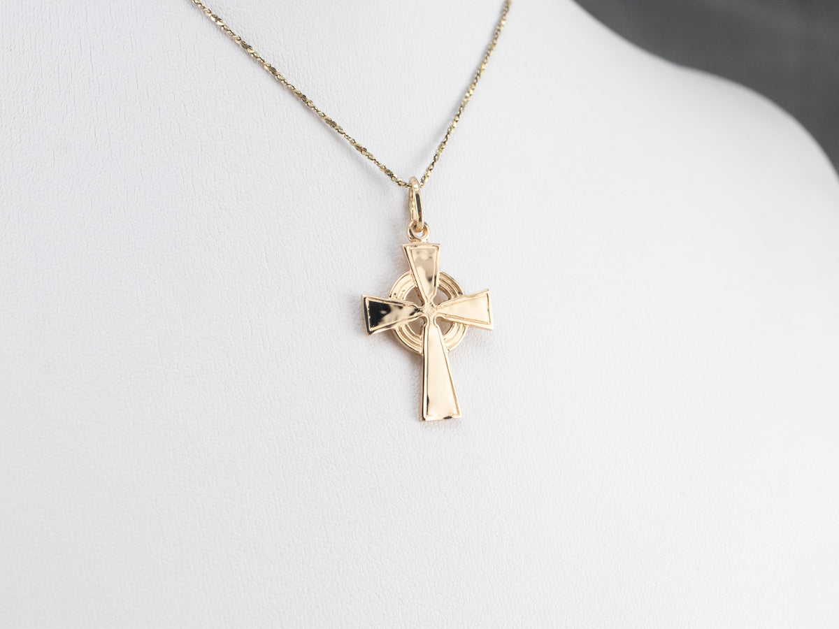 Vintage Gold Celtic Cross Pendant
