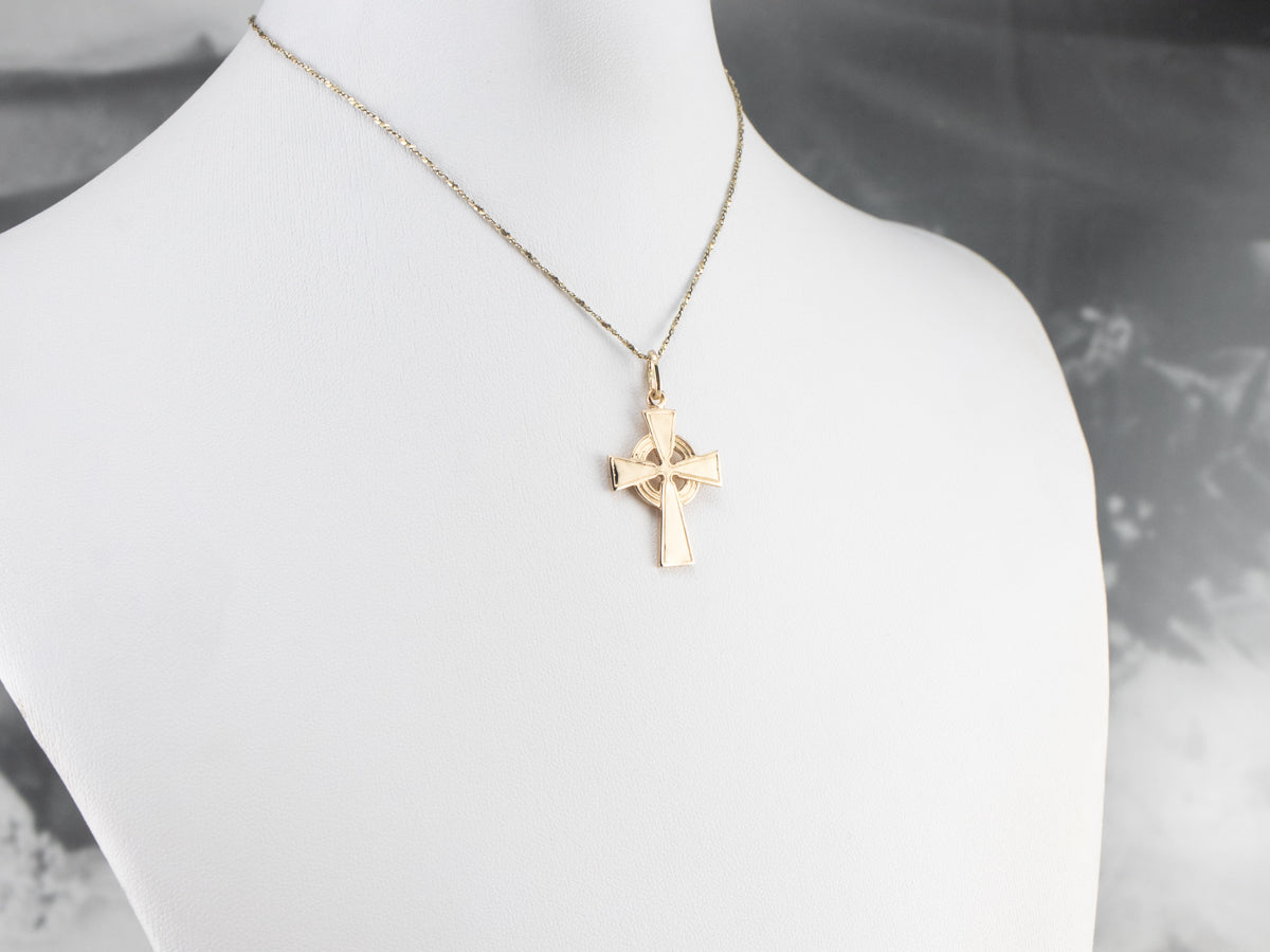 Vintage Gold Celtic Cross Pendant