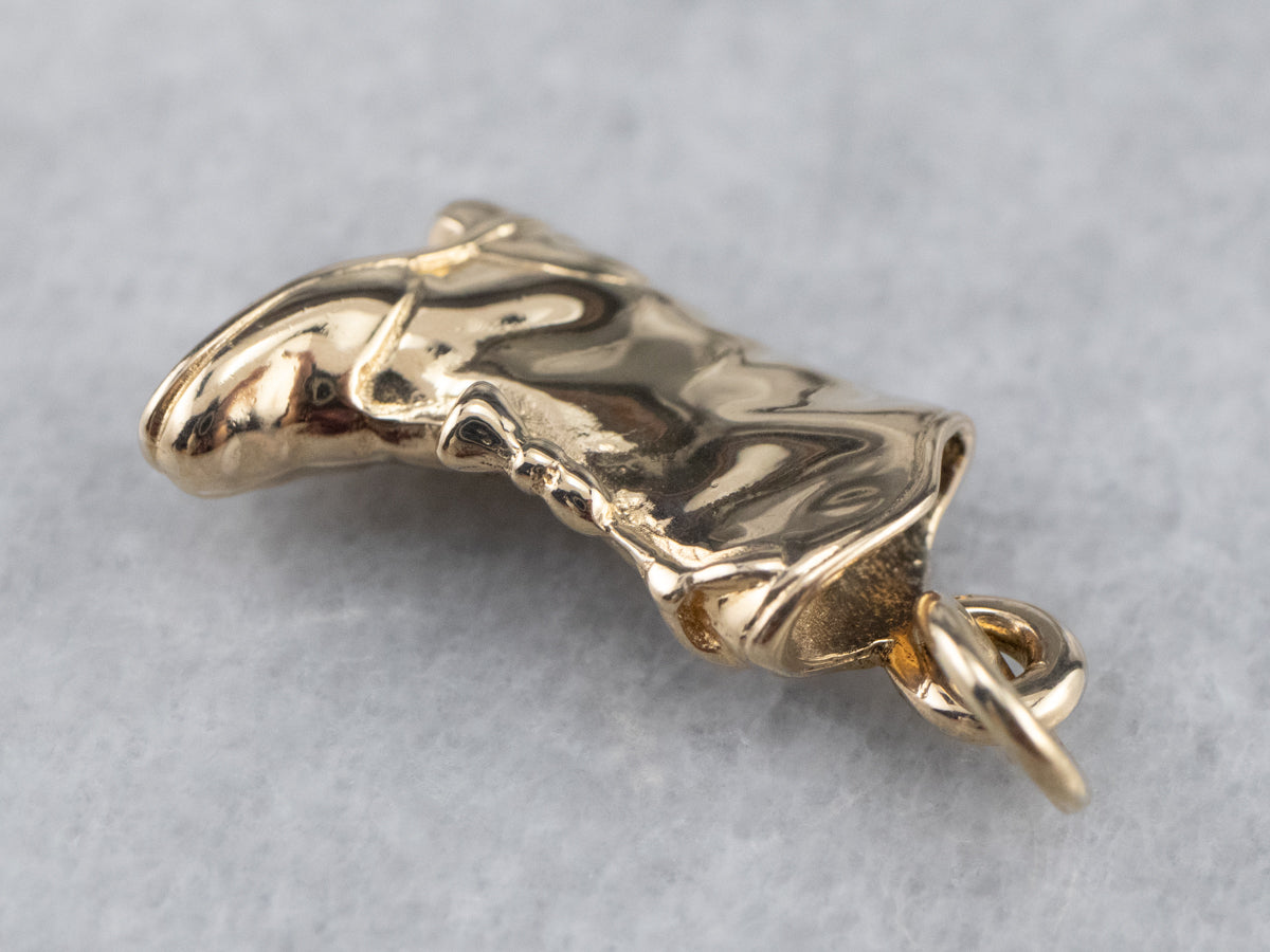 Gold Cowboy Boot Charm Pendant