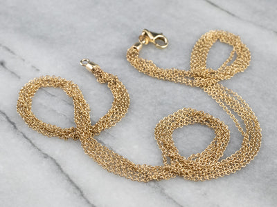 Five Strand Gold Cable Chain Necklace