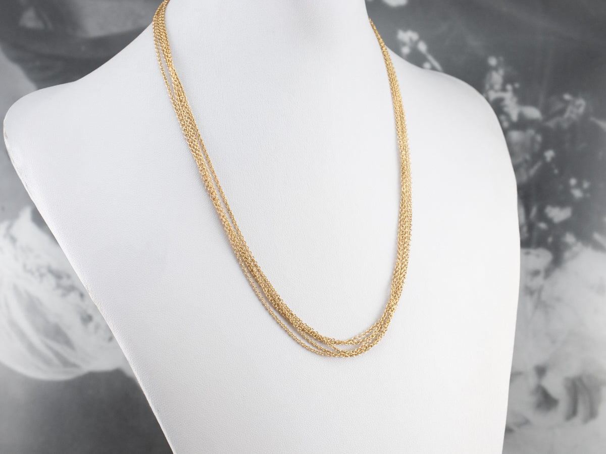 Five Strand Gold Cable Chain