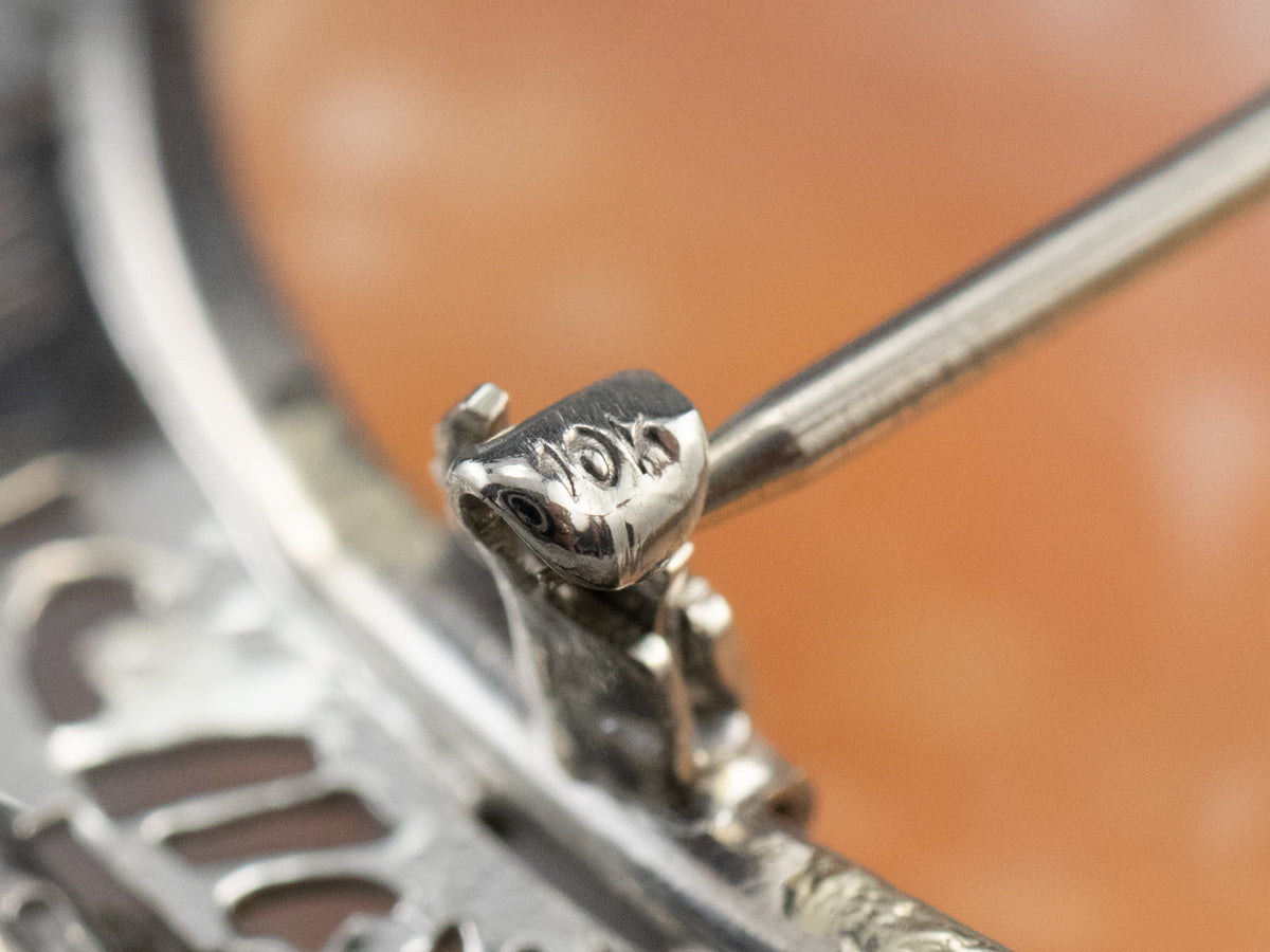 Art Deco Cameo Synthetic Sapphire Pin or Pendant