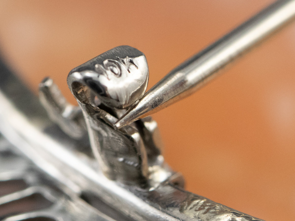 Art Deco Cameo Synthetic Sapphire Pin or Pendant