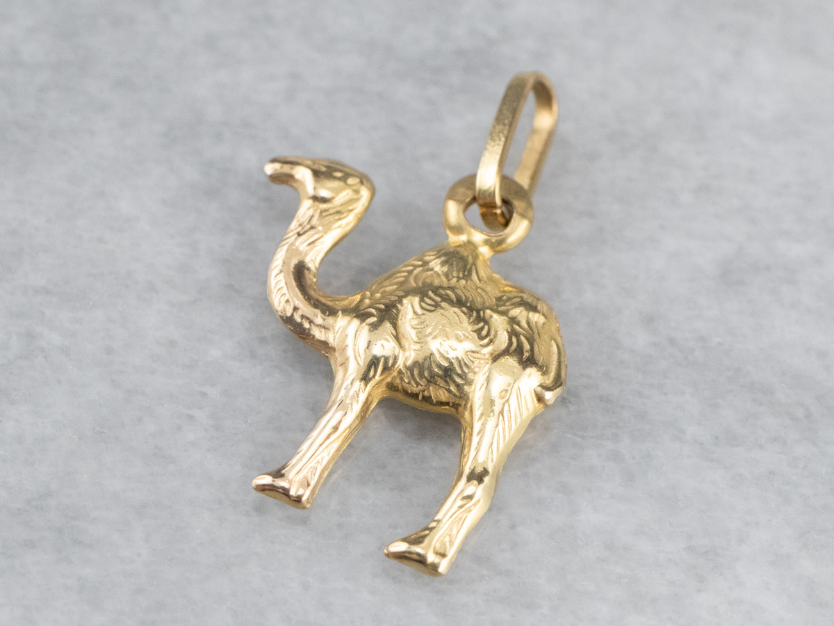 Vintage 18K Gold Camel Charm