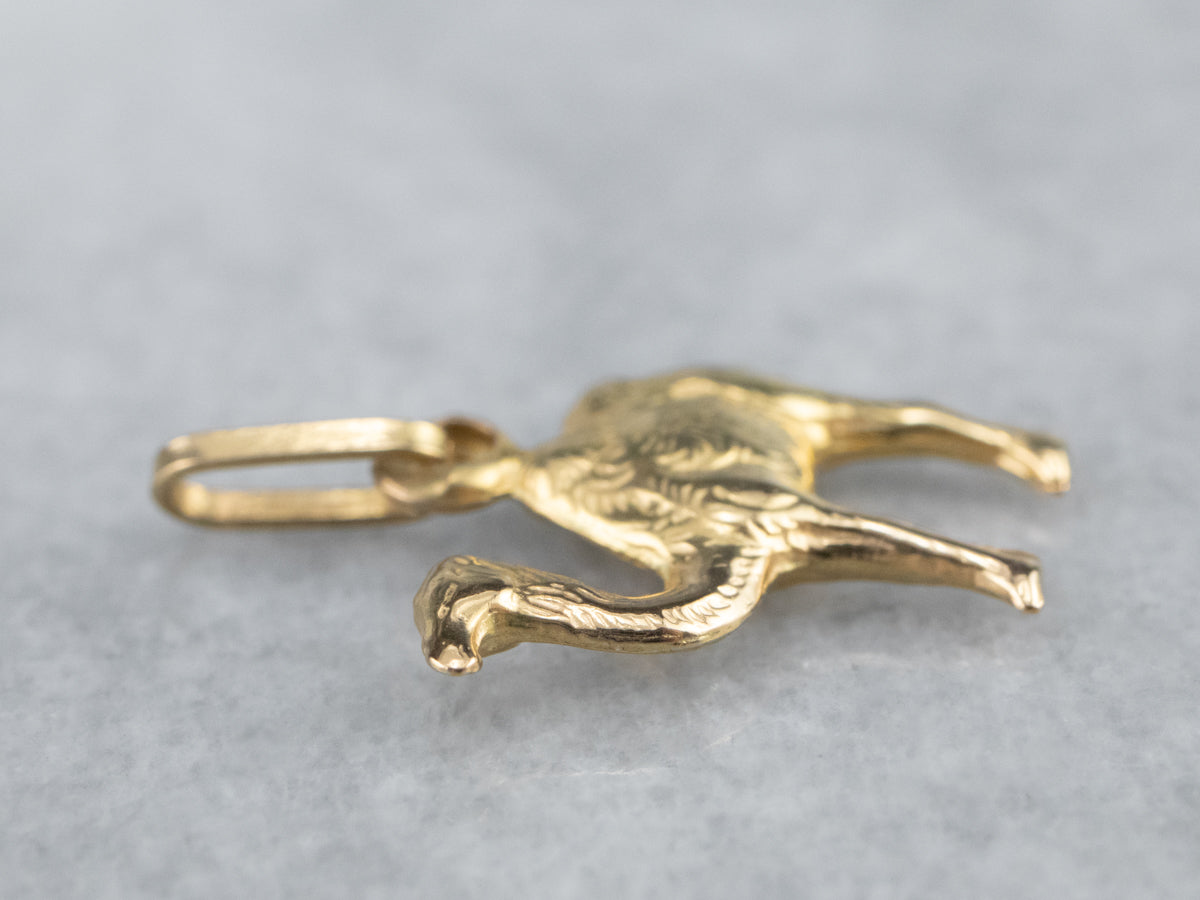 Vintage 18K Gold Camel Charm