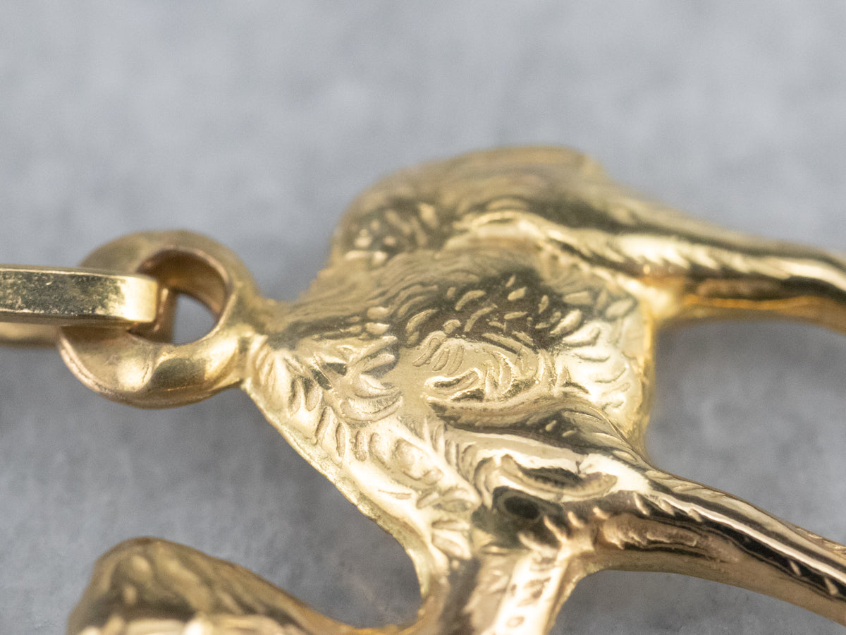 Vintage 18K Gold Camel Charm