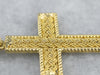 Braided 18K Yellow Gold Cross
