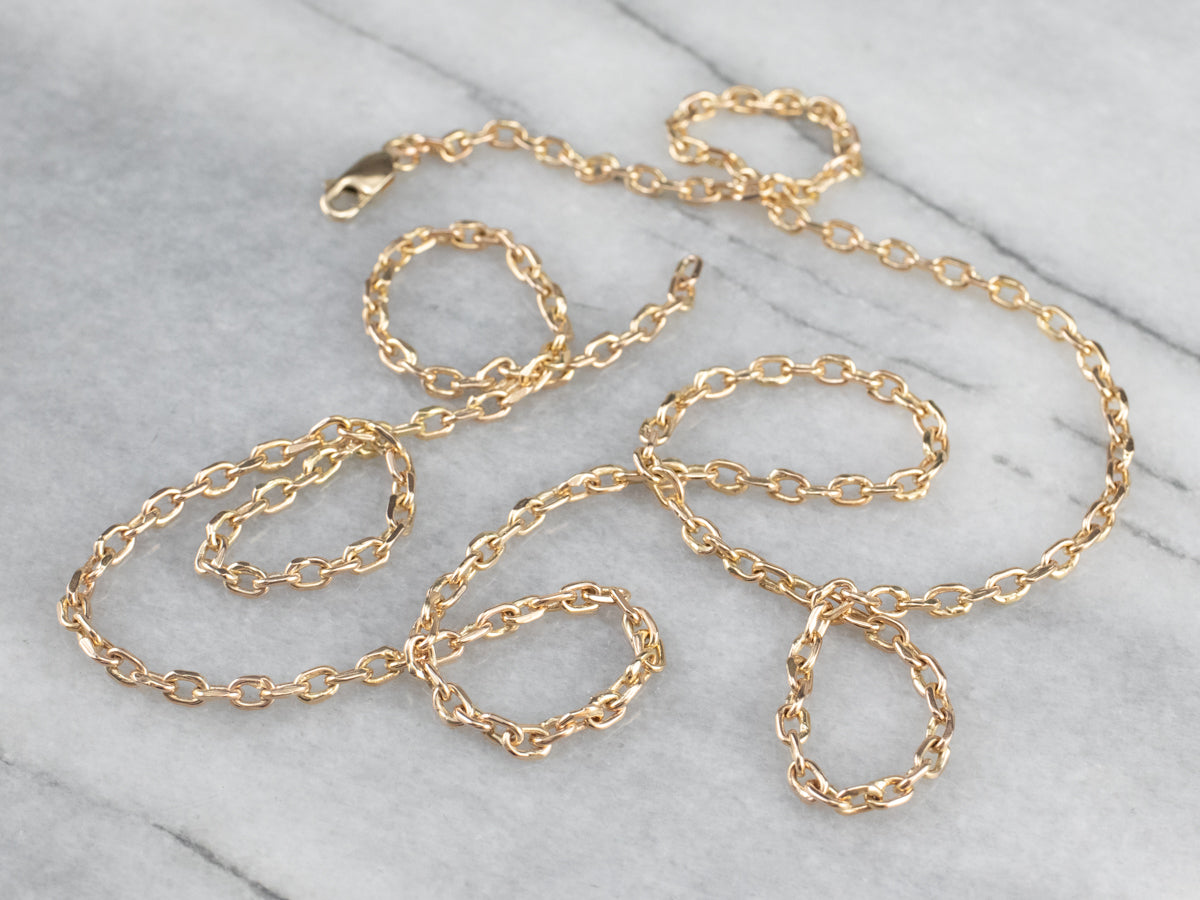 Collar de cadena tipo cable de oro de 14 quilates