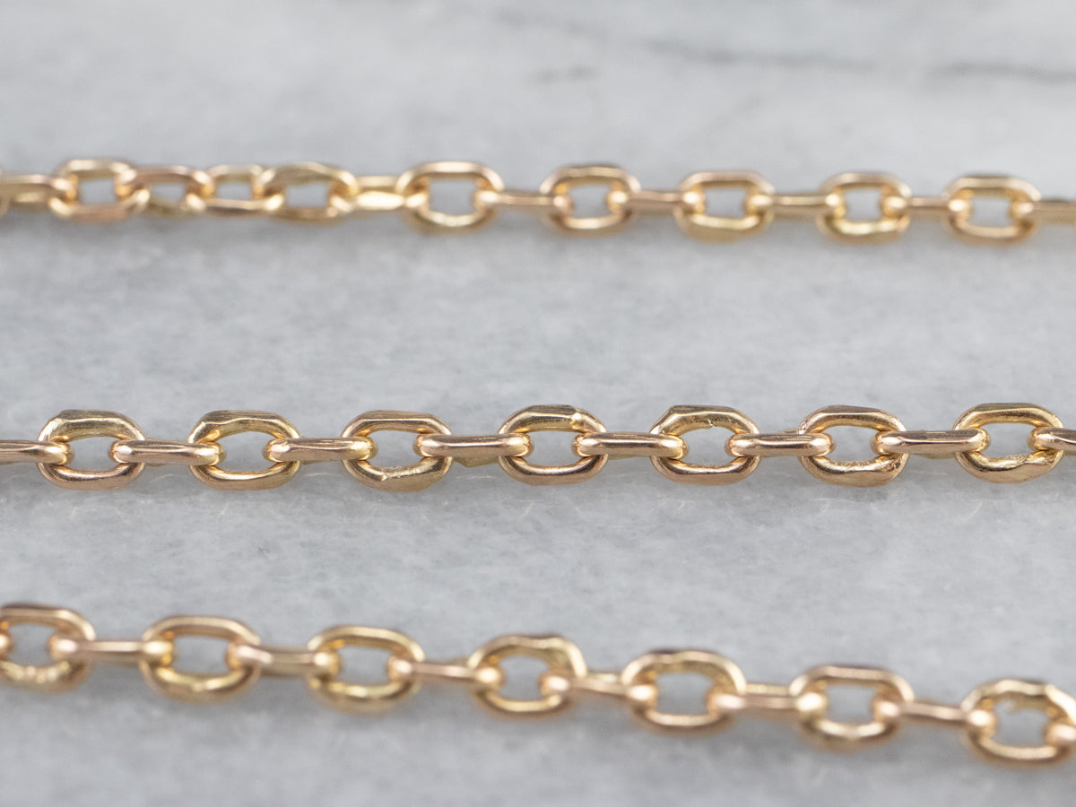 Collar de cadena tipo cable de oro de 14 quilates