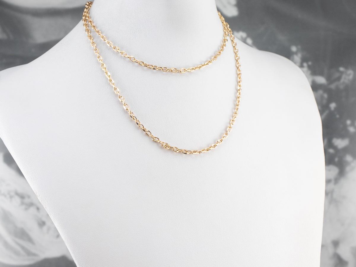 Collar de cadena tipo cable de oro de 14 quilates