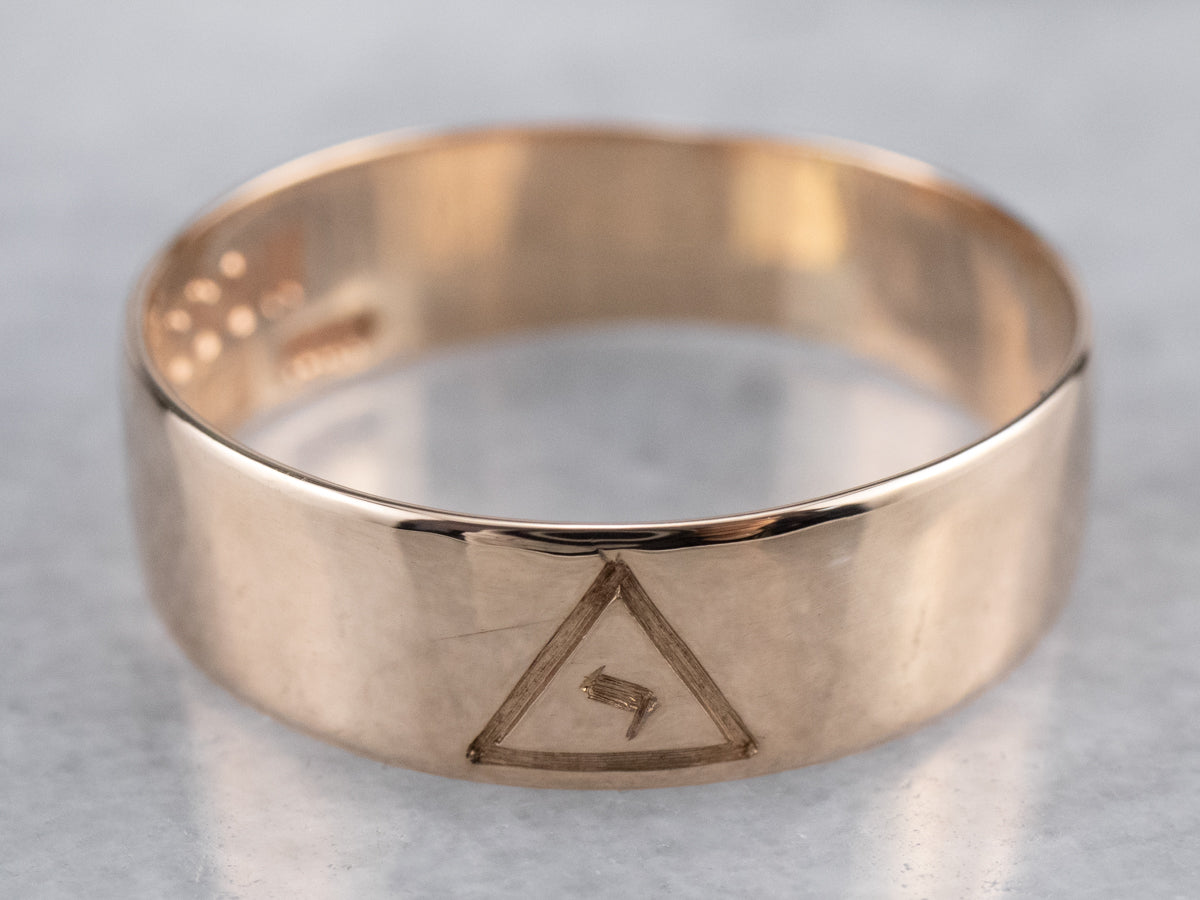 14th Degree Scottish Rite Masonic Ring with Latin Motto