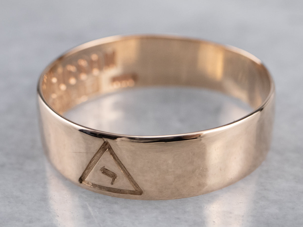14th Degree Scottish Rite Masonic Ring with Latin Motto