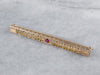 Fine Gold Filigree Synthetic Ruby Pin