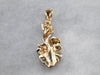 Diamond Gold Flower Pear Enhancer Pendant