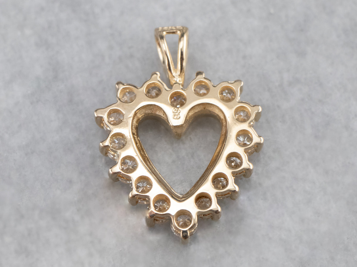 Diamond Heart Halo Pendant