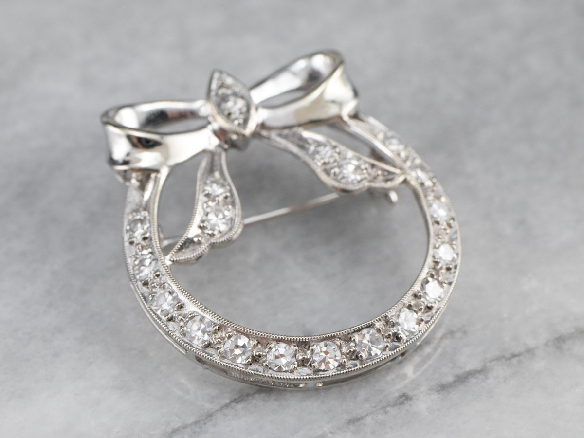 Retro Era Diamond Circle Pin