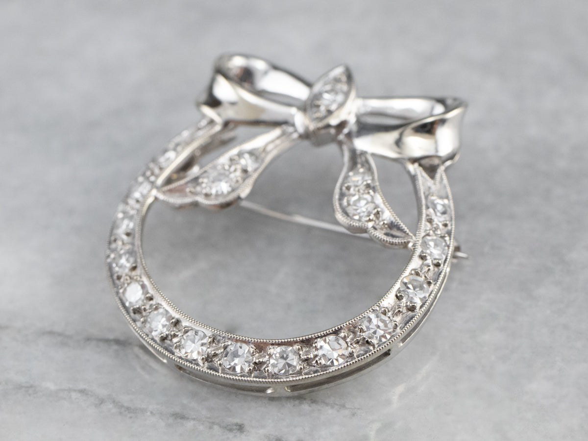 Retro Era Diamond Circle Pin