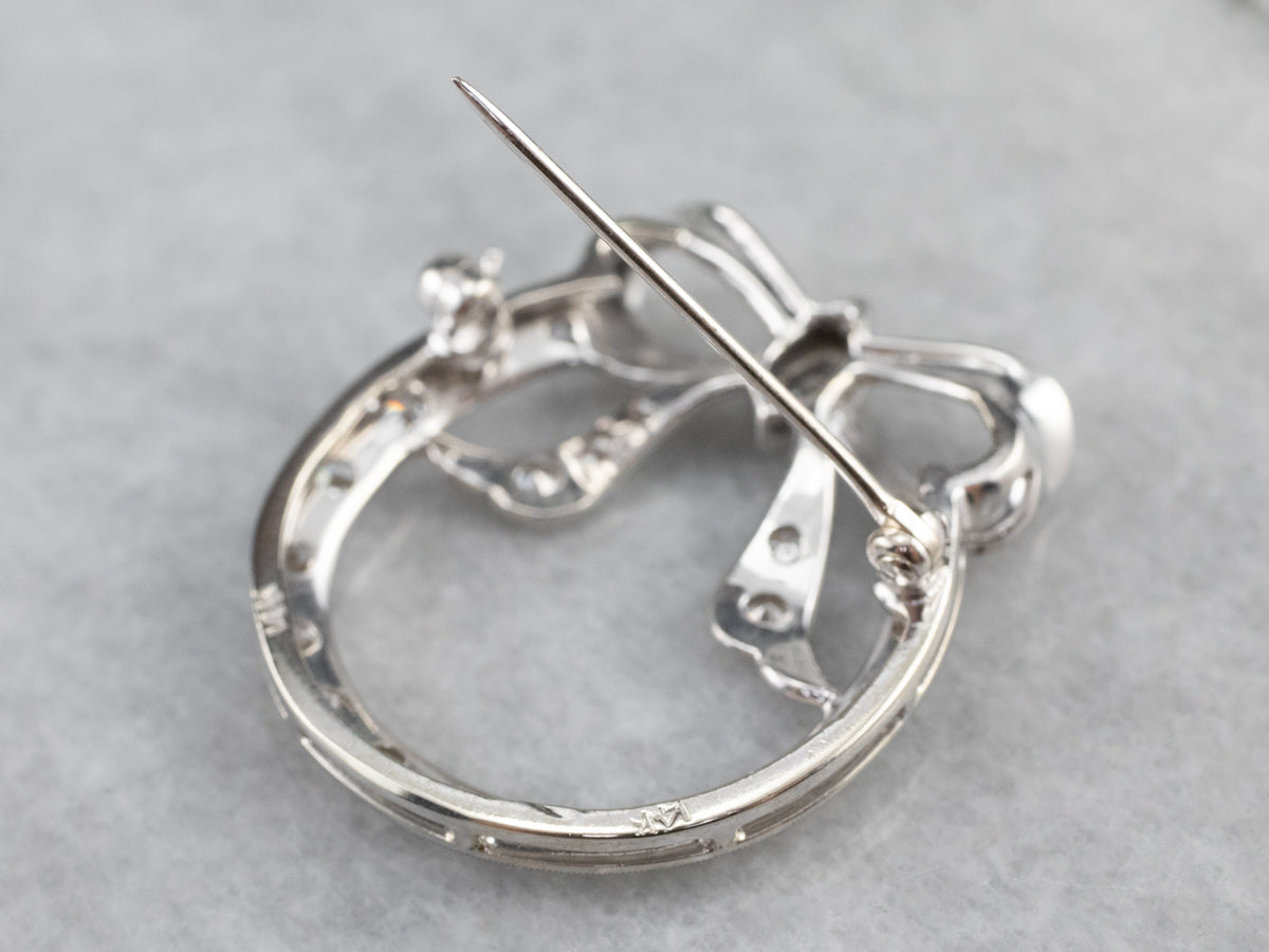 Retro Era Diamond Circle Pin