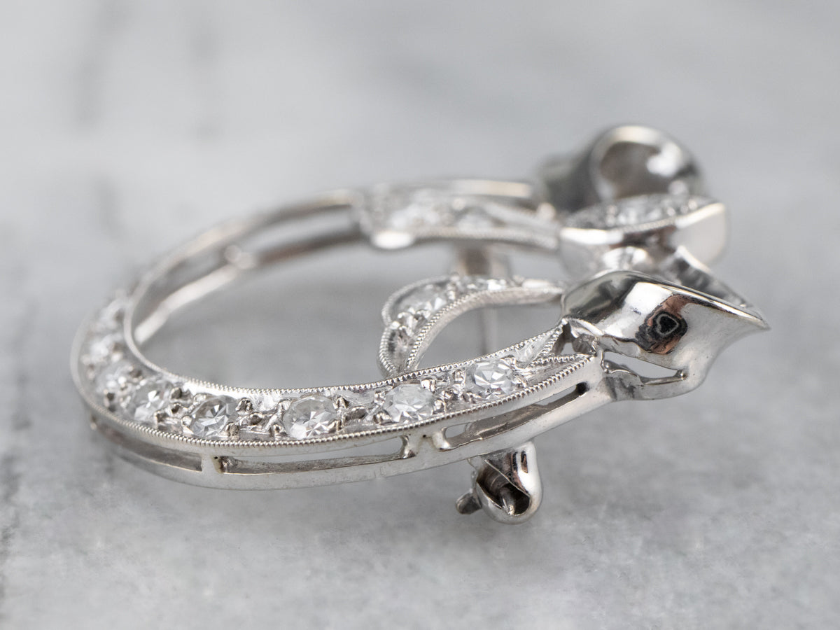 Retro Era Diamond Circle Pin