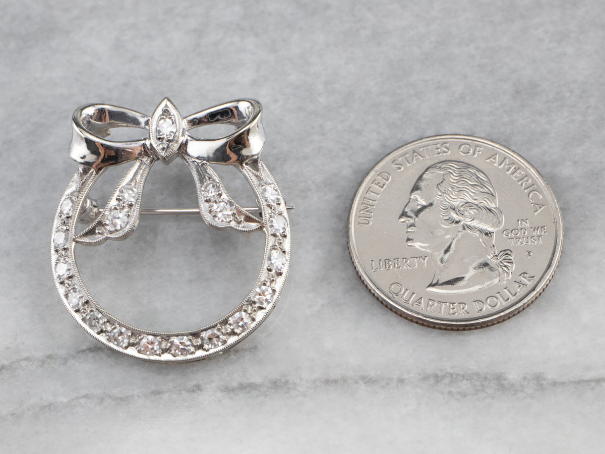 Retro Era Diamond Circle Pin