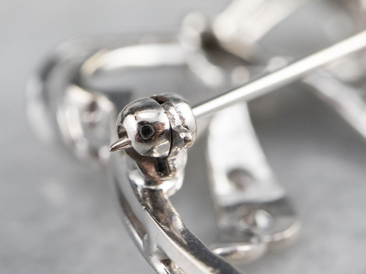 Retro Era Diamond Circle Pin