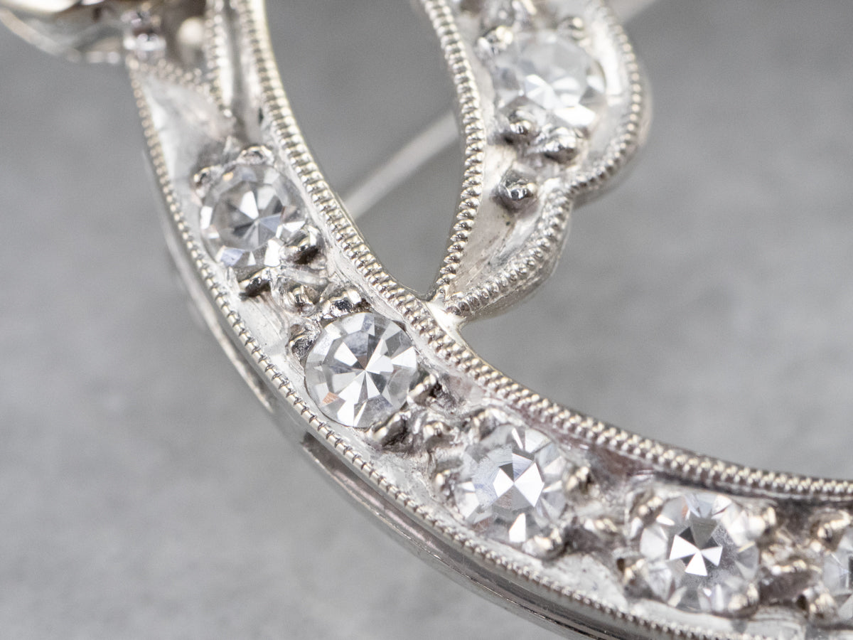 Retro Era Diamond Circle Pin