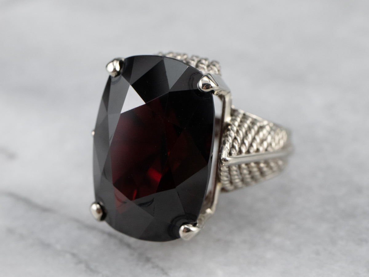 Bold Garnet Gold Cocktail Ring