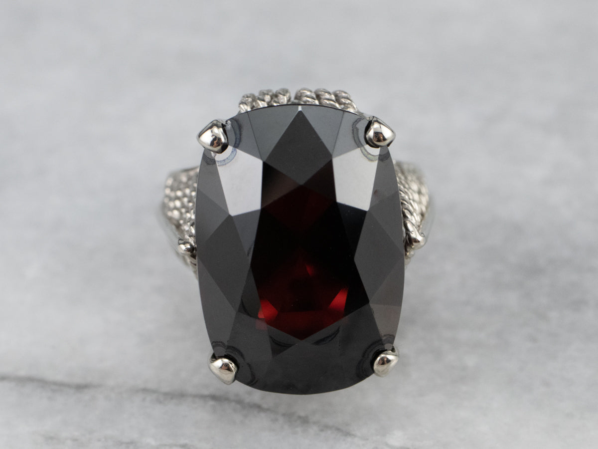 Bold Garnet Gold Cocktail Ring