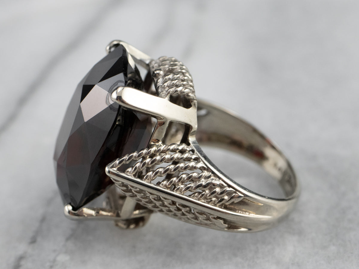Bold Garnet Gold Cocktail Ring