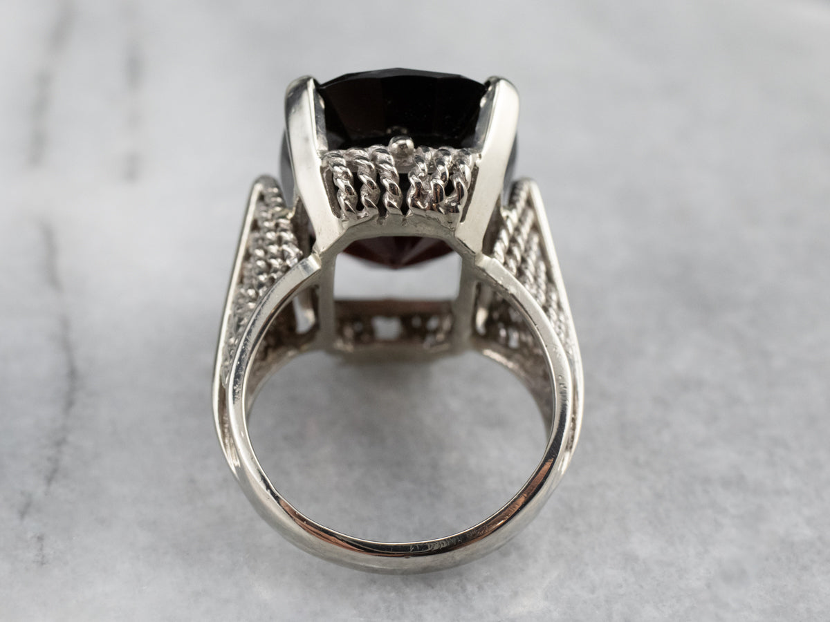 Bold Garnet Gold Cocktail Ring