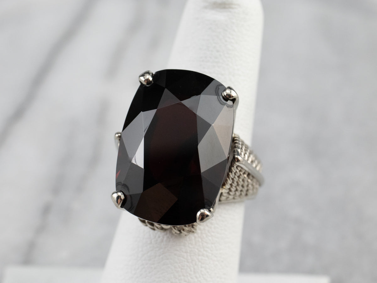 Bold Garnet Gold Cocktail Ring