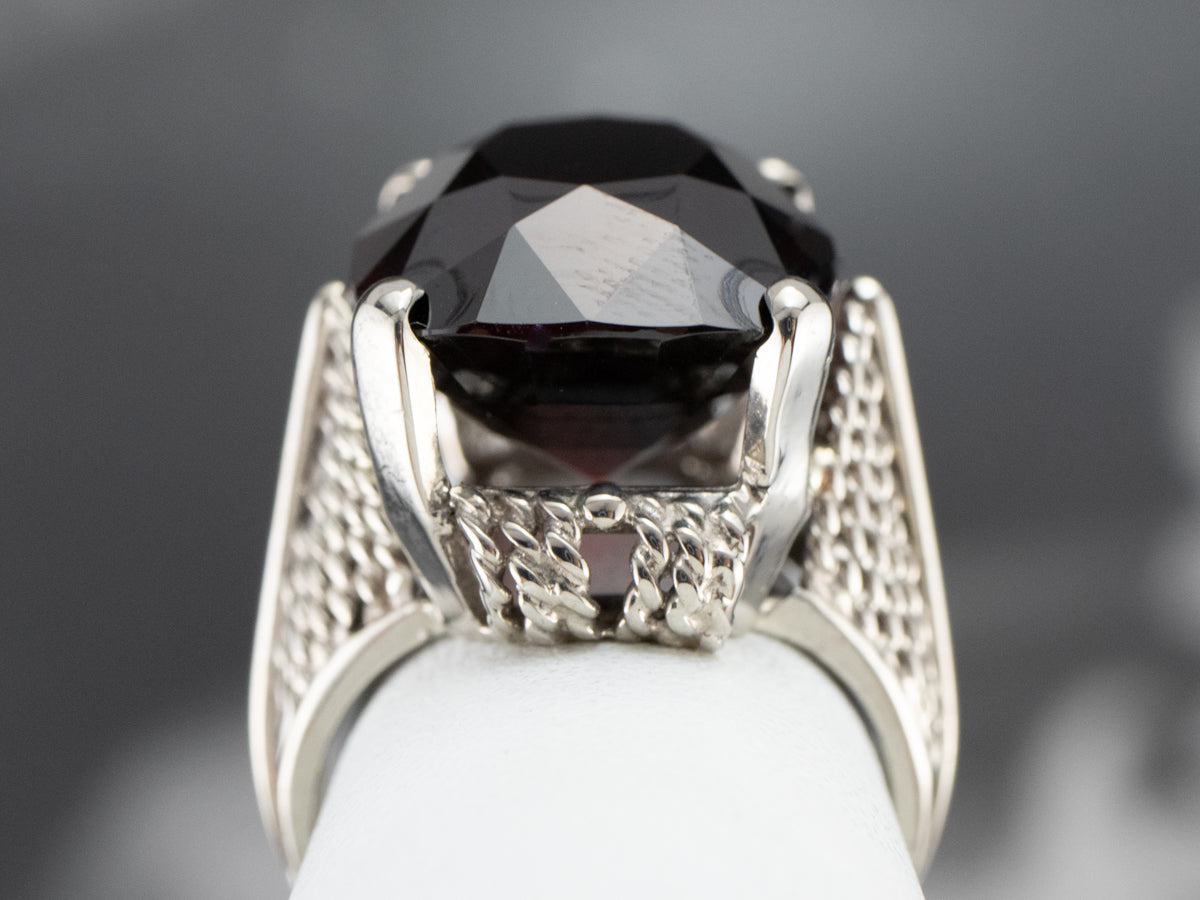Bold Garnet Gold Cocktail Ring