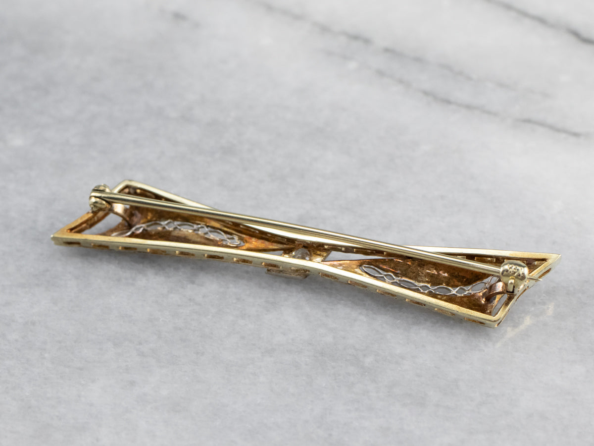 Art Deco Diamond Filigree Brooch