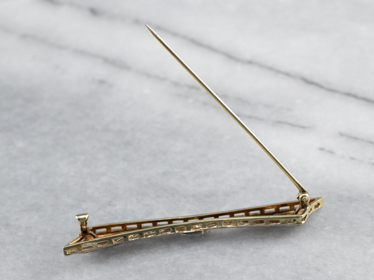Art Deco Diamond Filigree Brooch