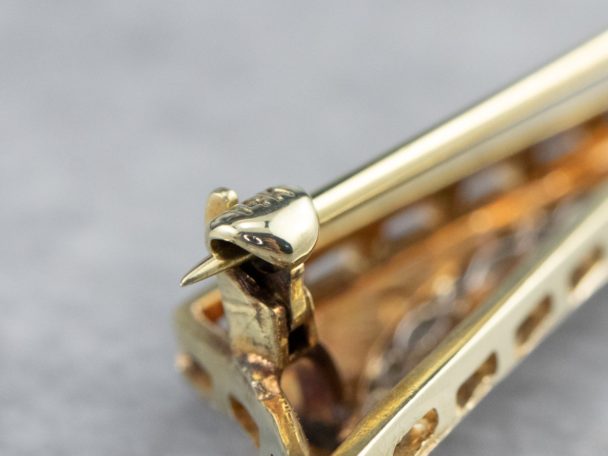 Art Deco Diamond Filigree Brooch