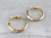 High End Diamond and Gold Hoop Earrings