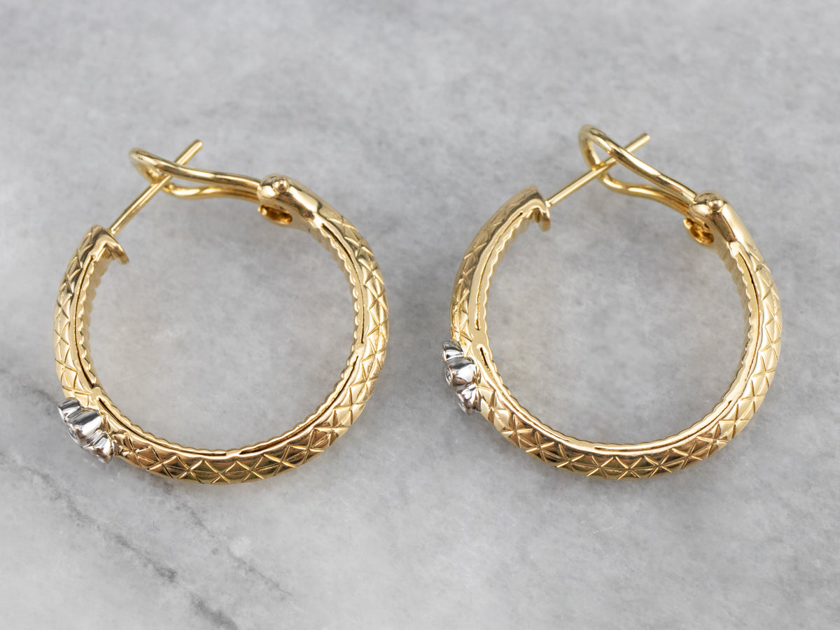 Pendientes de aro de oro y diamantes de alta gama