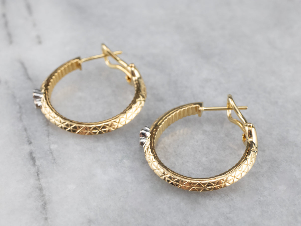 Pendientes de aro de oro y diamantes de alta gama