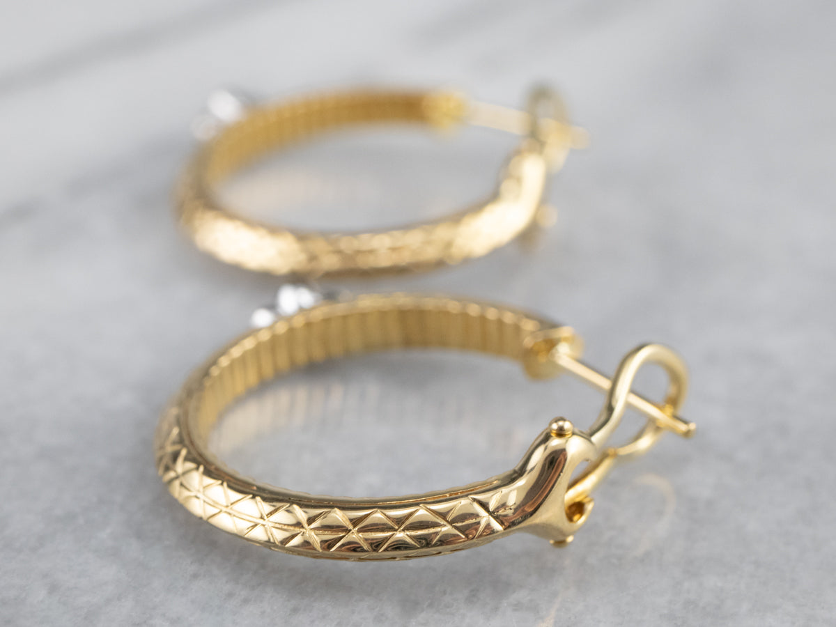 Pendientes de aro de oro y diamantes de alta gama