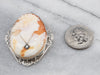 Art Deco Rose Cut Diamond Cameo Pin or Pendant