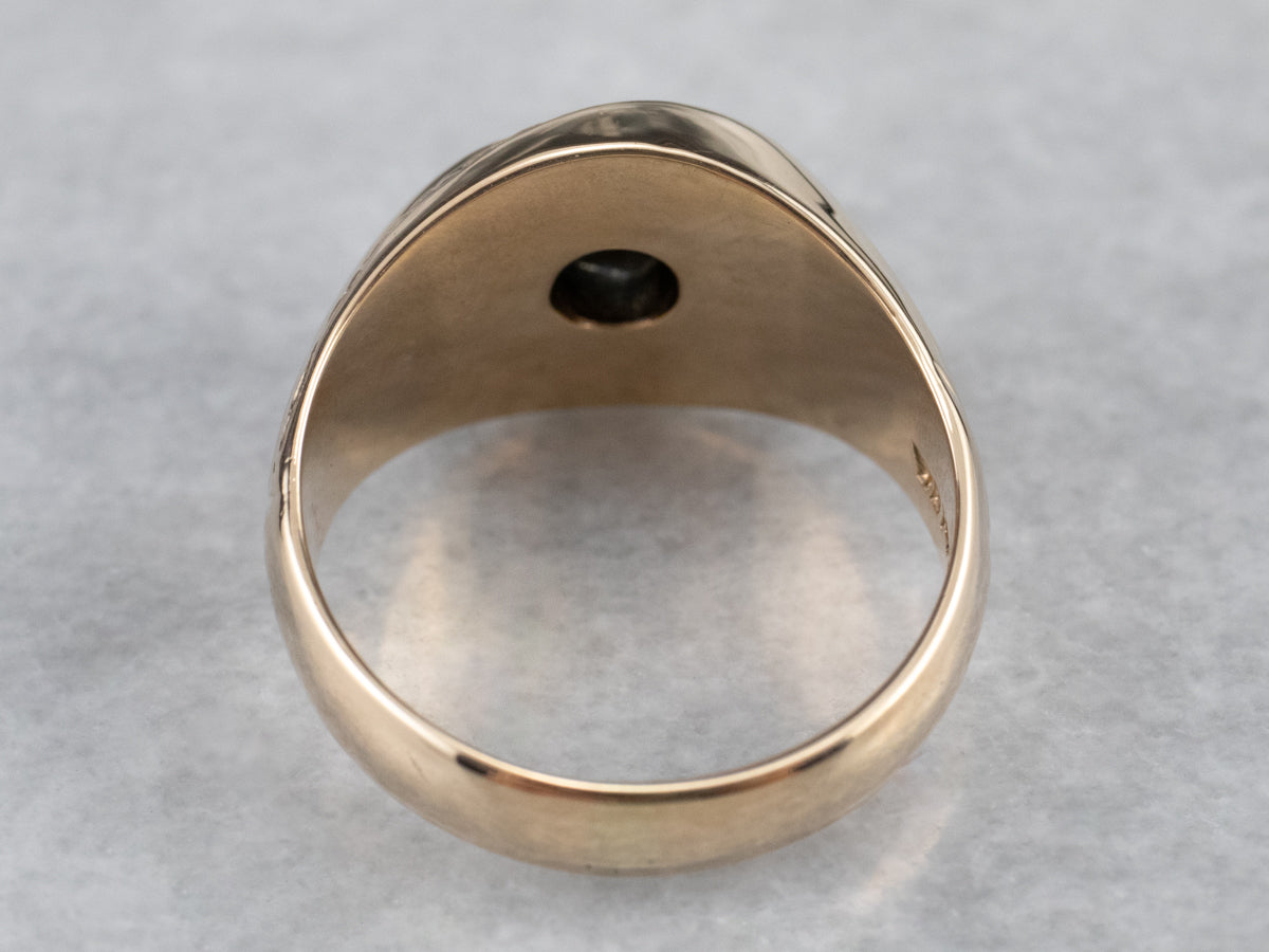 Anillo unisex de diamantes con talla de mina antigua