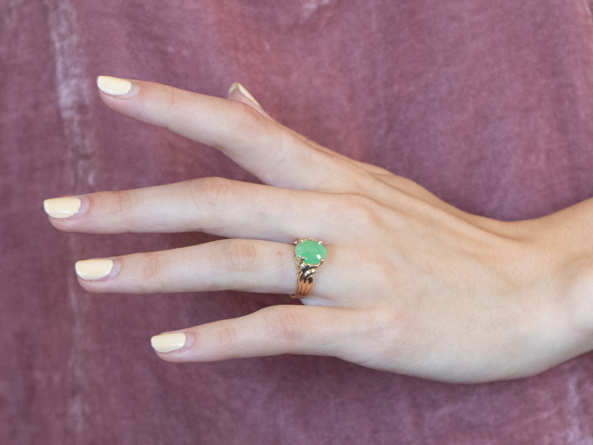 Vintage Dyed Jade Cocktail Ring