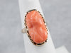 Vintage Coral Cameo Rose Gold Ring