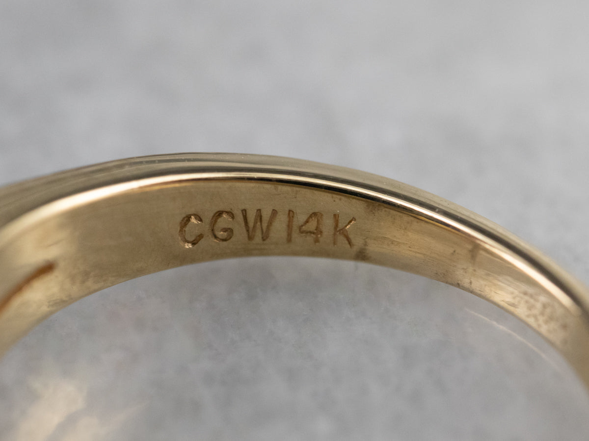 Sleek Vintage Pearl Solitaire Ring