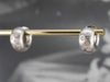 Brushed Gold Etoile Diamond Hoop Earring
