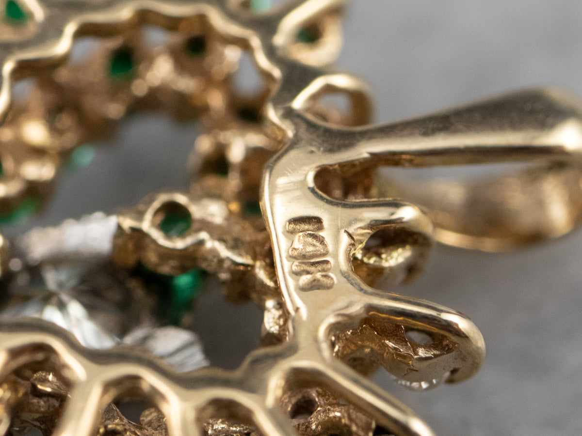 Diamond and Emerald Heart Pendant