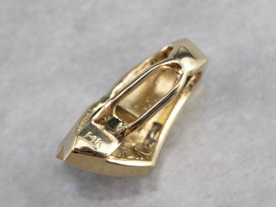 Modernist Tanzanite Diamond and Opal Pendant